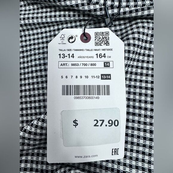 ZARA Girls Bow Sleeves Dress, SIZE 13/14 - Picture 12 of 12